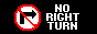 No right turn except for regular route transit buses
