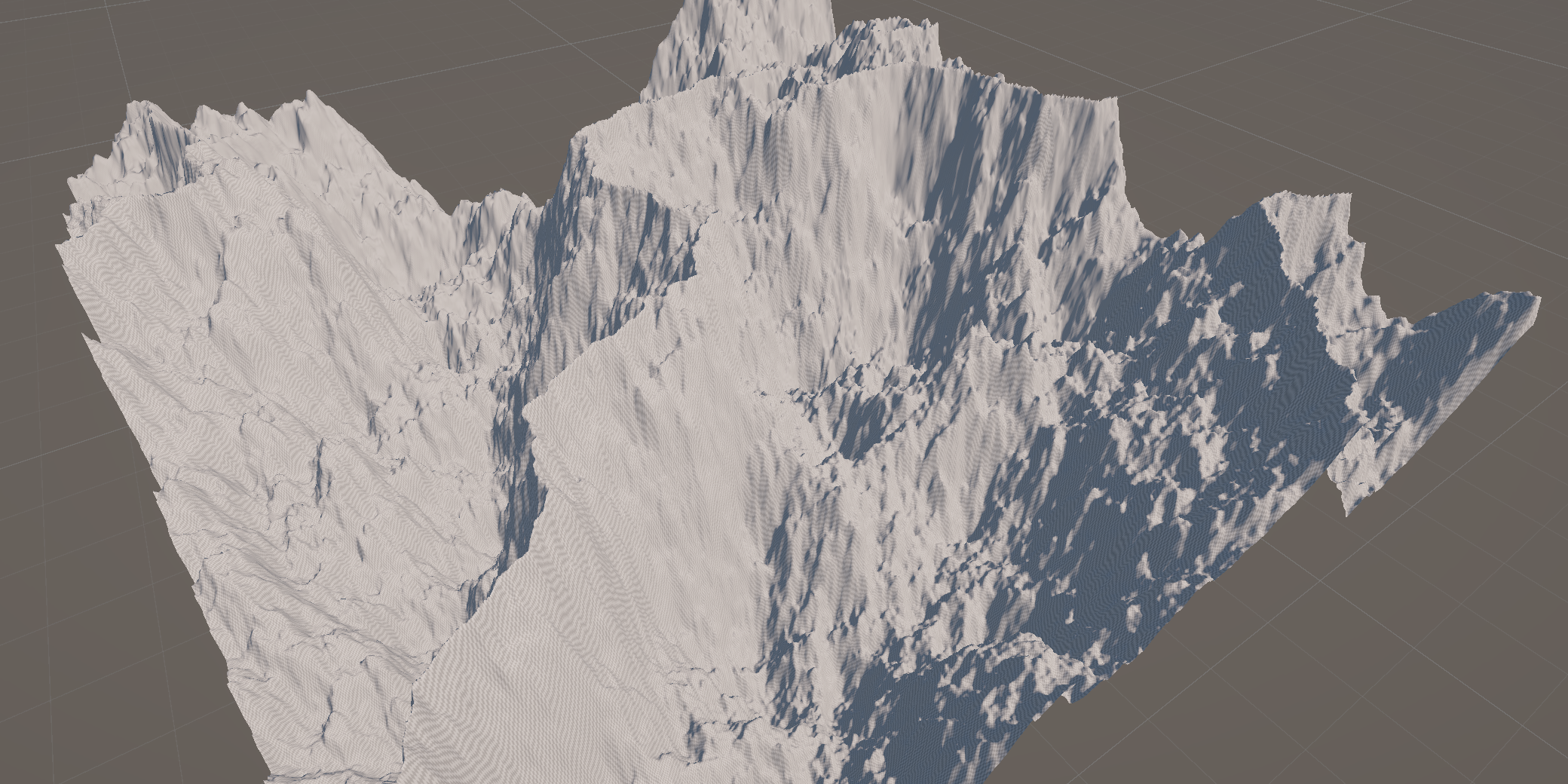 A screenshot in the Unity Engine with the imported terrain